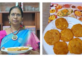 Vennai Thattai/ புழுங்கலரிசி வெண்ணெய் தட்டை / அரைத்த தட்டை -Tamil  – Mallika Badrinath