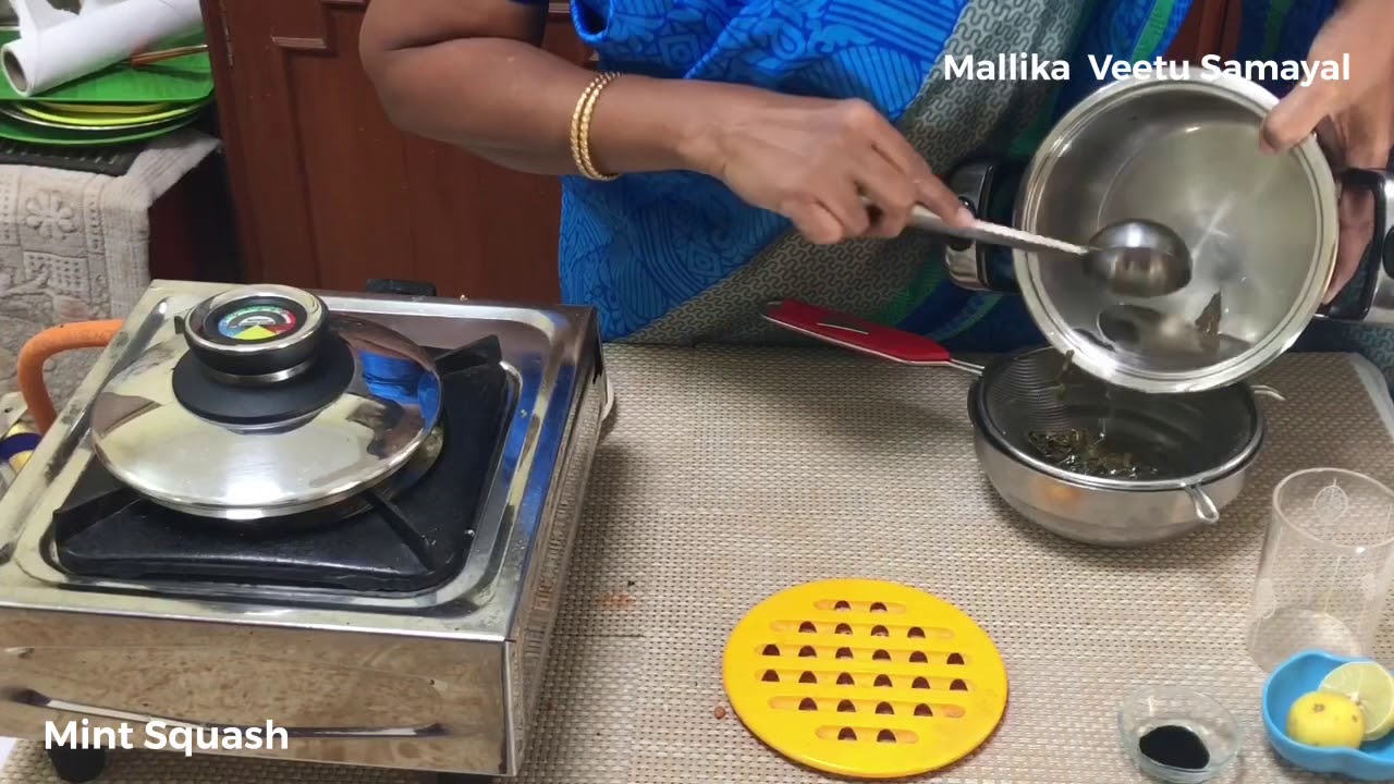புதினா ஸ்குவாஷ் / Summer special / By Mallika Badrinath  / Mint Squash -Appetiser drink