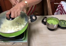 இட்லிக்கான காலிப்ளவர் கொத்தமல்லி குருமா/ No onion No garlic Cauliflower, Kothamalli Kurma