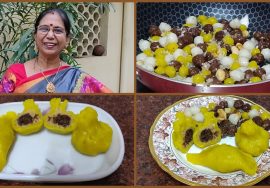 மாம்பழ சாக்லேட் கொழுக்கட்டை / மோதகம் + மணிக்கொழுக்கட்டை-ஆடி வெள்ளிக்காக செய்யலாம்- Mallika Badrinath