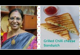 #Shorts 44 : Grilled chilli cheese Sandwich – Simple Sandwich yet tasty .- Mallika Badrinath