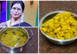 கொஞ்சம் வெந்தயம் கூடுதல் சுவை முருங்கைசாம்பார்& சர்க்கரை வள்ளி கறி -Mallika Badrinath