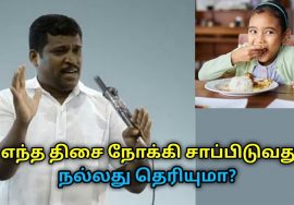 இந்த திசையில் அமர்ந்து சாப்பிட்டால் ரொம்ப நல்லது | Healer Baskar speech on eating direction