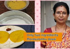 #Shorts 122 – மோர்க்குழம்பு தோசை – Leftover conversion -Morekulambu dosai by Mallika Badrinath