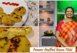 #Shorts 184 – ரவை இருந்தால் புது டிபன் செய்யலாம்.Paneer stuffed Rawa Tikki -Mallika Badrinath